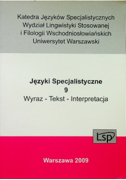 Języki specjalistyczne 9