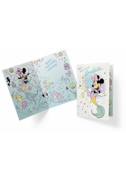 Karnet B6 DS-019 Urodziny Myszka Minnie syrenka