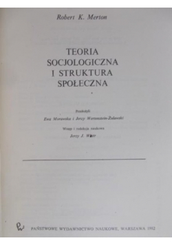 Teoria socjologiczna i struktura społeczna