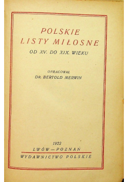 Polskie listy miłosne 1922 r.