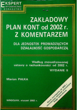 Zakładowy plan kont od 2002 r z komentarzem