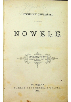 Grudziński Nowele 1887 r.