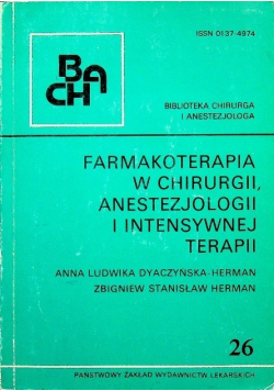 Farmakoterapia w chirurgii anestezjologii