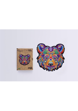 Puzzle drewniane eko 39 Brązowy niedźwiedź A3