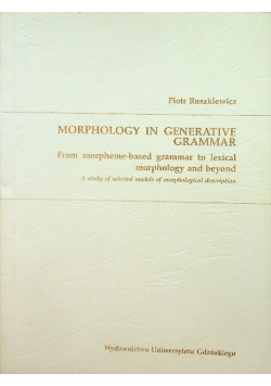 Morphology in generative grammar
