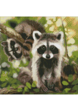 Diamentowa mozaika - Przyjaciele w paski 40x40cm