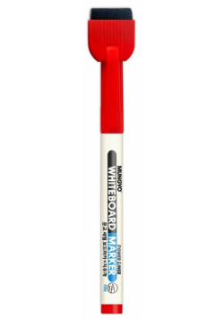 Marker suchościeralny mini z gąbką czerw. (12szt)