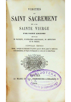 Visites saint sacrament sainte vierge 1851 r.