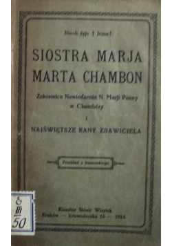 Siostra Marja Marta Chambon 1924 r