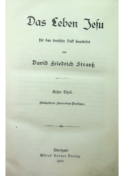Das Leben Jesu Fur Das Deutsche 1905 r.