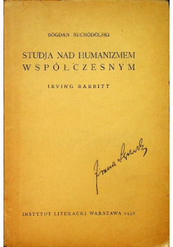 Studia nad humanizmem współczesnym 1936r.