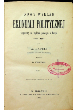 Nowy wykład ekonomii politycznej 1870 r.