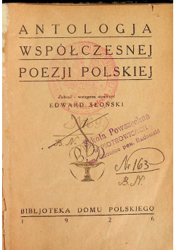 Antologja współczesnej poezji polskiej 1926 r.