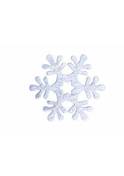 Śnieżynka srebrna dekoracja drewniana 4cm 12szt