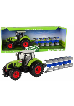 Traktor z pługiem na napęd frykcyjny zielony