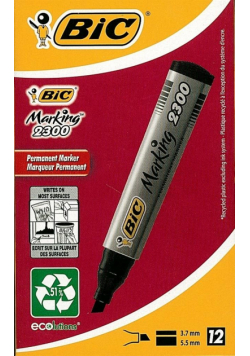 Marker Marking 2300 ścięty czarny (12szt) BIC
