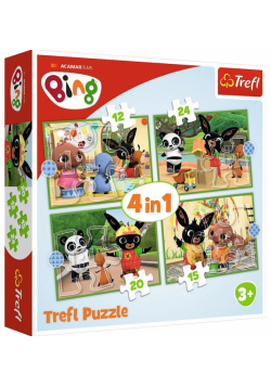 Puzzle 4w1 Wesoły dzień Binga TREFL