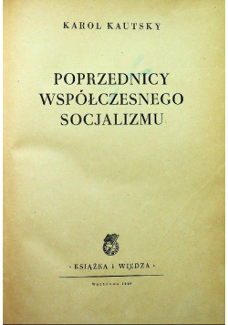 Poprzednicy współczesnego socjalizmu 1949 r.