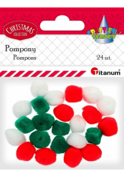 Pompony akrylowe mix 24 szt.