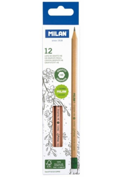 Ołówek sześciokątny HB z gumką Natural (12szt)
