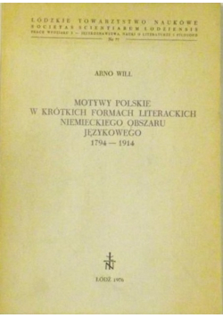 Motywy polskie w krótkich formach literackich niemieckiego obszaru językowego 1794 - 1914