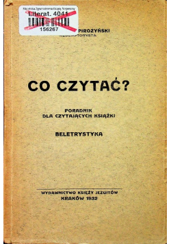 Co czytać  1932 r.