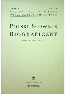 Polski Słownik Biograficzny zeszyt 196