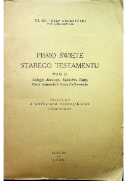 Pismo Święte Starego Testamentu, 1938 r.