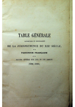 Table Generale Jurisprudence Du Xix Siecle 1857 r