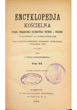 Encyklopedia Kościelna Tom XX 1894 r.