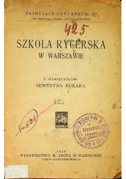 Szkoła rycerska w warszawie 1918 r.