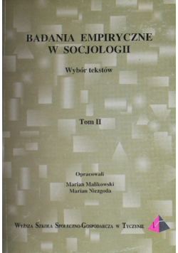Badania empiryczne w socjologii Tom 2