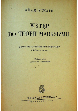 Wstęp do teorii marksizmu 1950 r.
