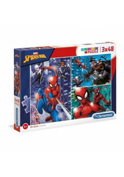Puzzle 3x48 Super kolor Spiderman