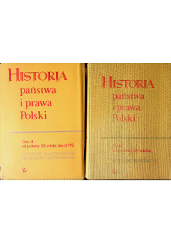 Historia państwa i prawa Polski Tom I i II