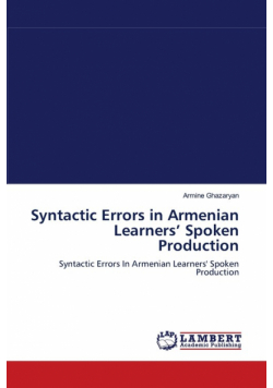 Syntactic Errors in Armenian Learners' Spoken Production