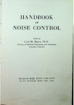 Handbook of noise control