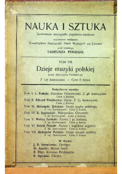 Dzieje muzyki polskiej Tom VII 1907r