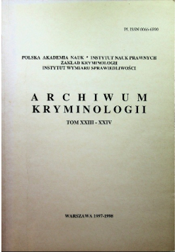 Archiwum kryminologii XXIII XXIV