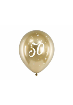 Balony Glossy 50-tka 30cm złote 6szt