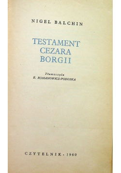 Testament Cezara Borgii