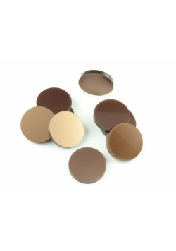 Znaczniki akryl brąz metal okrągłe 22x3mm 10szt