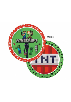 Talerzyki papierowe Minecraft 23cm 8szt
