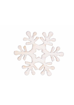Śnieżynka naturalna dekoracja drewniana 4cm 12szt