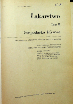 Łąkarstwo tom II