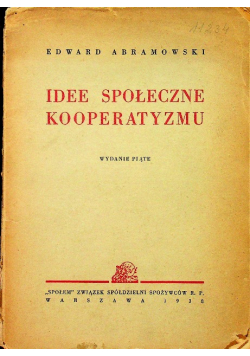 Idee społeczne kooperatyzmu 1938 r.