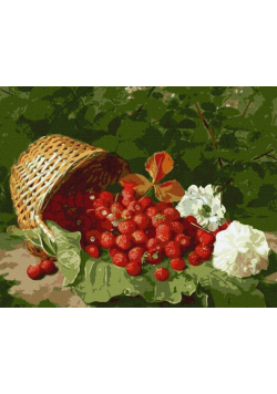 Malowanie po numerach - Koszyk z truskawką 40x50cm
