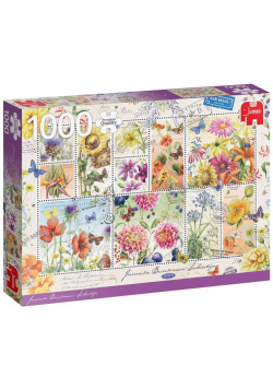Puzzle 1000 PC Znaczki z letnimi kwiatami G3