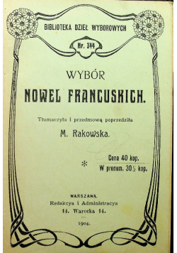Wybór nowel francuskich 1904 r.