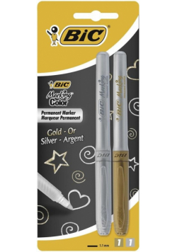Marker Permanentny złoty & srebrny BIC